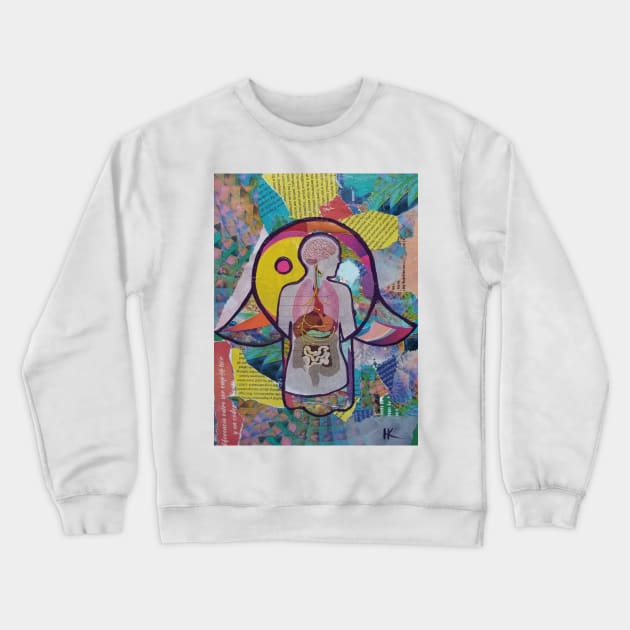 Inside Out Hamsa by Harriette Knight Crewneck Sweatshirt by harrietteknight